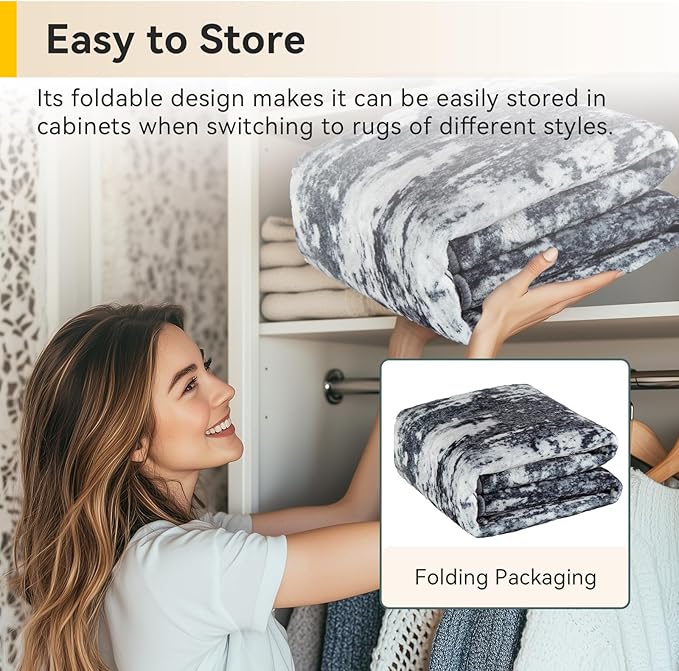 RELEANY Washable 8'x10' Abstract Area Rug for Living Room Black White | Carpet for Bedroom, Kitchen, Office, Hallway and Entryway, Printed Pattern, Non‑Slip, Soft, Stain‑Resistant, Easy to Clean