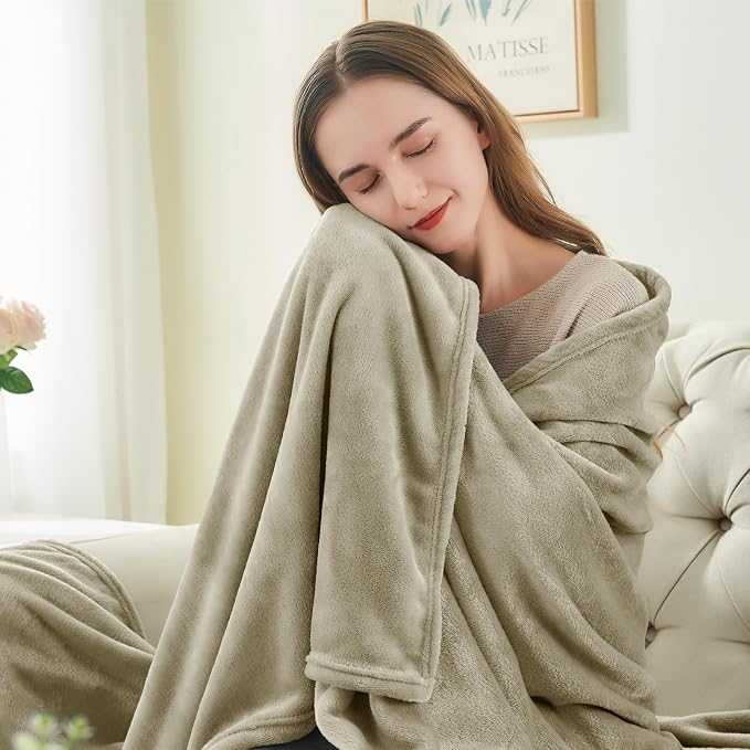 BEDELITE Fleece Blanket Soft Plush Throw for Couch Linen Brown 50"x60" | Ultra Soft Fleece, Plush Microfiber, Lightweight Warmth, All Season Comfort, Fade Resistant, Machine Washable, Couch Sofa Bed
