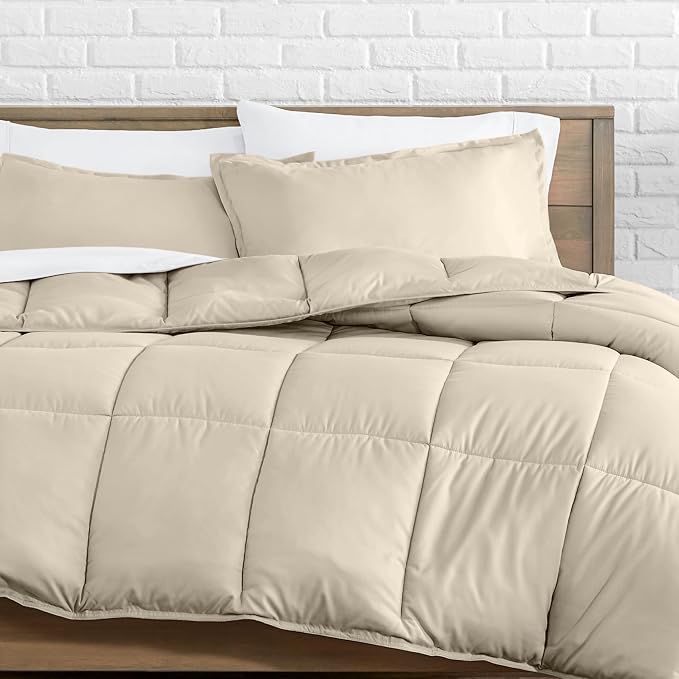 Bare Home Comforter Set - 1800 Ultra Soft (Twin/Twin XL, Sand) | All-Season, Breathable, Hypoallergenic, Premium 1800, Warm, Cozy