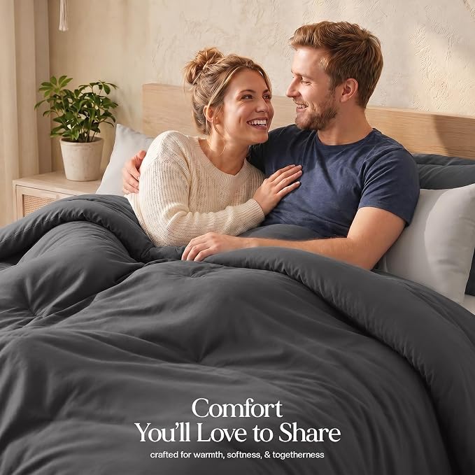Utopia Bedding 2 Pc Twin Comforter Set, All Season Bedding, Grey | Bedding Set Includes Comforter (64x88) Inches, 1 Sham (20x26) Inches. Soft Microfiber Down Alternative, Machine Washable.