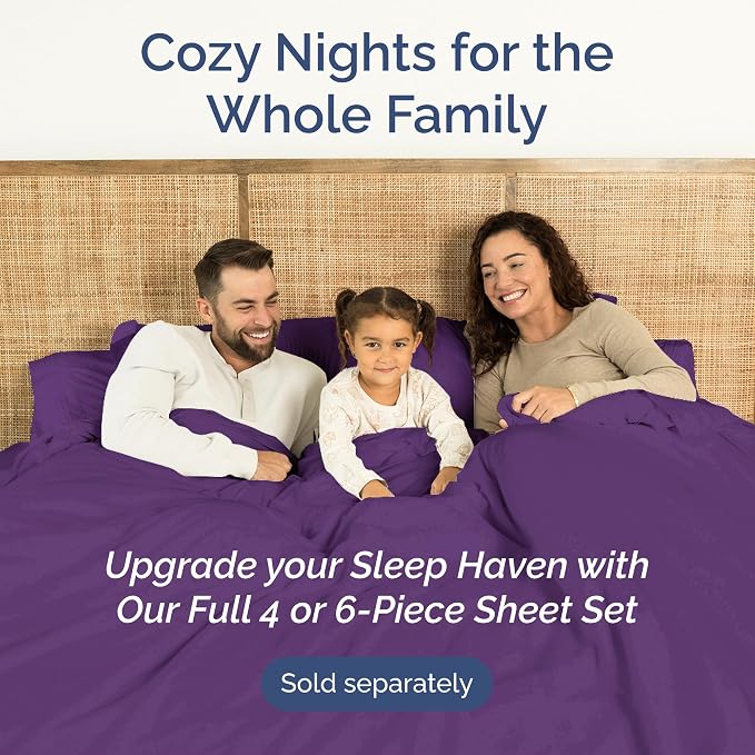 Queen Flat Sheet - Single Top Flat Sheet Only - Soft & Cooling - Purple | Hotel Luxury Top Flat Sheet Only, Ultra-Soft, Breathable & Cooling, Fade & Wrinkle Free, Easy-Care, Stain & Shrink Resistant