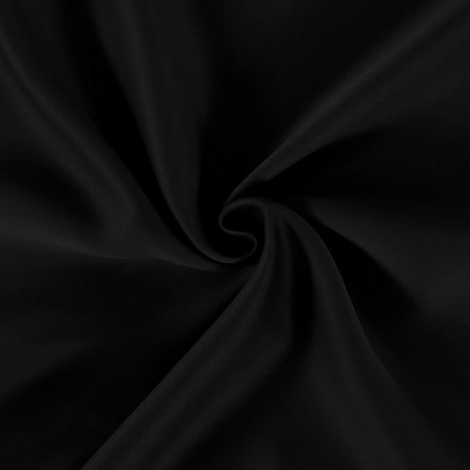 Black Thermal Blackout Curtains/52 x 72 Inch/Set of 2 Panels Room Darkening Curtains for Bedroom