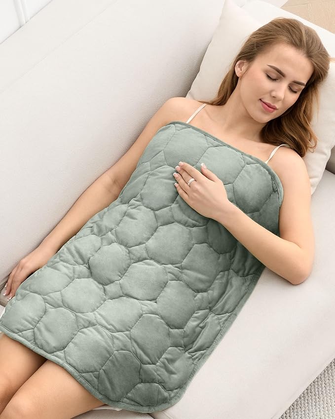 Cottonblue Small Weighted Lap Blanket 7lbs for Adults Teens 24"x29", Cozy | Soft Crystal Velvet Weighted Blanket Pad, Washable Portable Mini Travel Blankets for Relaxation All Season Used, Sage Green