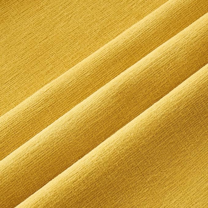 MIULEE Yellow Chenille Couch Lumbar Throw Pillow Covers, 12x20 | Set of 2, Soft Farmhouse Modern Home Decor, Decorative Pillowcases for Sofa Living Room Bed
