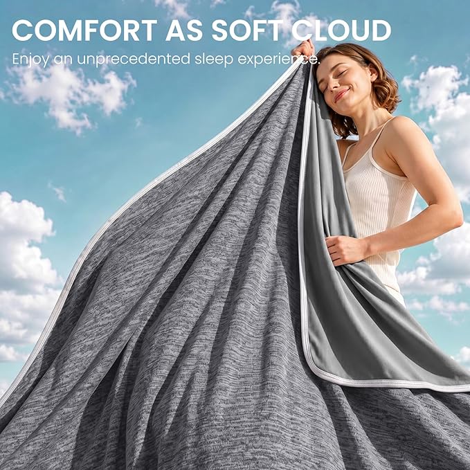 Topcee Cooling Blanket Twin 60"x90" for Hot Sleepers Summer Blanket | Absorbs Heat Cold Summer Blanket for Night Sweats & Menopause Q-Max>0.5 Lightweight Breathable Soft Double-Side Cooling