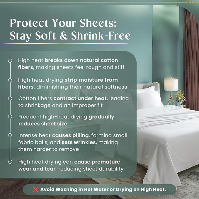 Queen Sheet Set Deep Pocket, 800 TC Bed Sheets Queen Size Set - Lavender | Sateen Weave, Buttery Soft, Brings Luxury to your Master Bedroom, Naturally Breathable & Cooling Sheets, Machine Wash