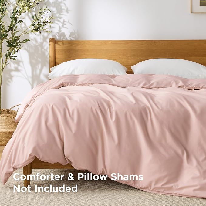 Bedsure Duvet Cover Queen Size, 1Pc Soft Double Brushed Bedding, Blush Pink | For Kids & Adults, 90"x90", Only 1 Comforter Cover, No Pillow Shams, Hotel Luxury, Breathable, Lightweight, Zipper Closure