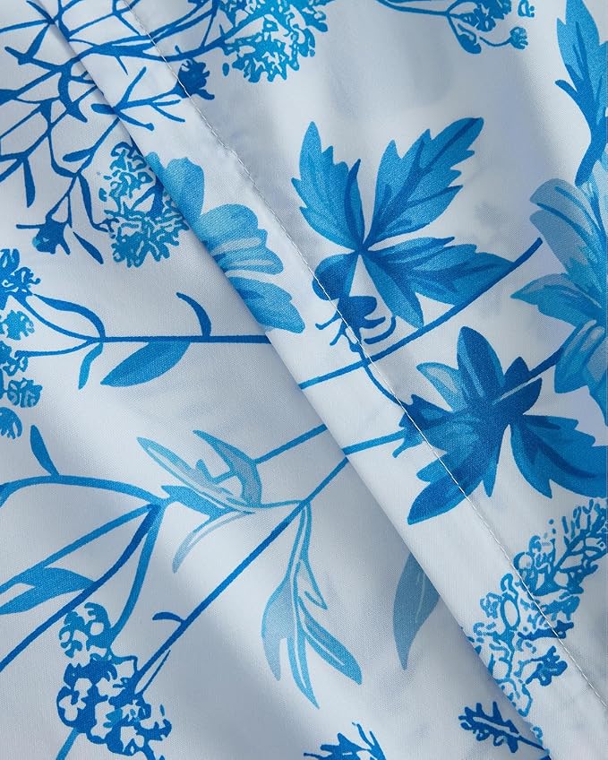 Duvet Cover Cal King - Floral Duvet Cover - 3 Piece - Blue Dainty Floral | Soft Floral Duvet Cover 104 x 98 with 2 Pillow Shams, Zipper Closures & Ties, Floral Bedding for Women, Men, Kids & Teens