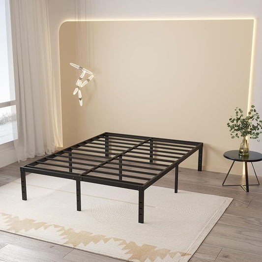 Maenizi 16 Inch King Bed Frame, Heavy Duty Metal Support Up to 3000 lbs | King Platform Bed Frame No Box Spring Needed, Easy Assembly, Noise Free, Black