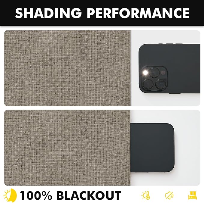 MIULEE 100% Blackout Linen Curtains 42 x 96 Inch Faux Linen 2 Panels | Thermal Insulated, Room Darkening Drapes for Bedroom Living Room, Back Tab Rod Pocket Pinch Pleated, Solid Luxury Decor