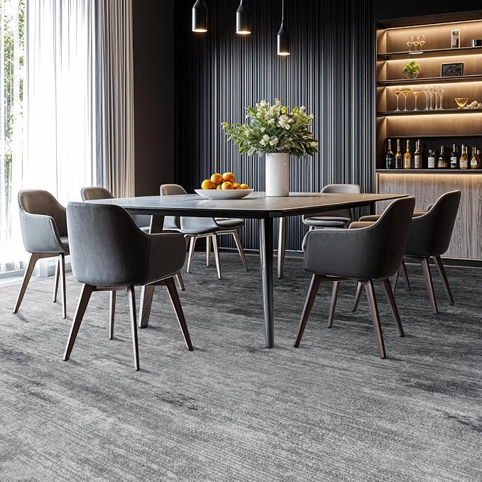 6x9 Washable Area Rug, Gray Solid Area Rugs for Living Room & Bedroom | Stain-resistant & Non-slip backing,Low Pile Washable Large Carpet, Solid Vintage Style For High Traffic Areas(6x9,Gray)