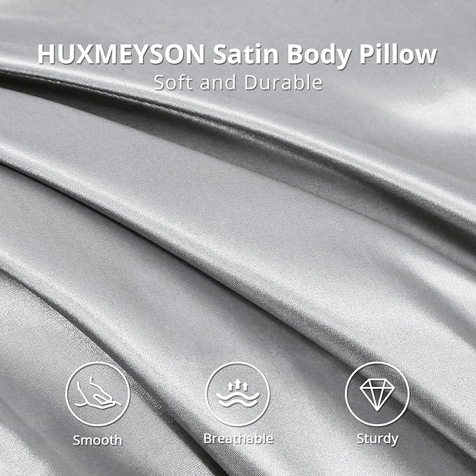 Body Pillow with Satin Pillowcase, Body Pillow for Adults | 20"x54", Removable Cover, OEKO-TEX Certified Down Alternative Filling,Washing Machine