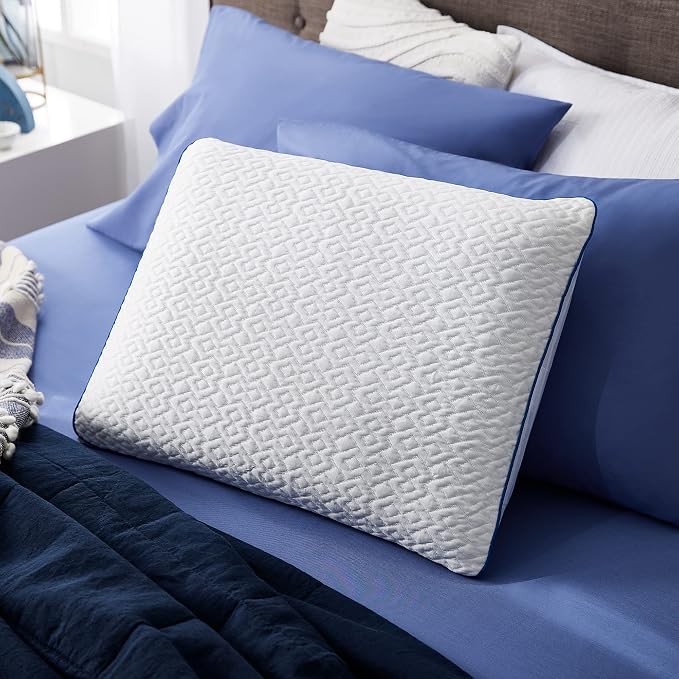 Sleep Innovations Forever Cool Gel Memory Foam Pillow, Standard (Pack of 2), White 2 Count