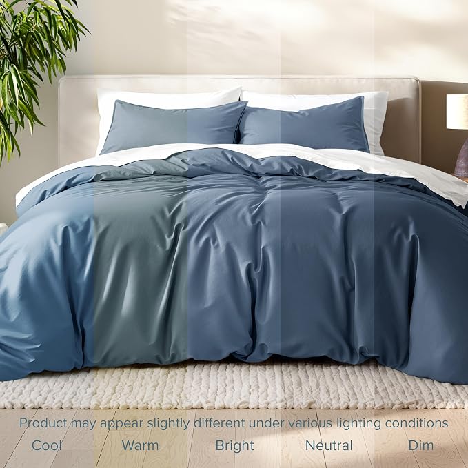 Bare Home Duvet Cover Set 1800 Ultra-Soft (Twin/Twin XL, Bering Sea) | Lightweight, Cooling, Breathable, Premium 1800 Ultra-Soft, All-Season