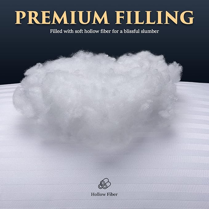 COZSINOOR Bed Pillows for Sleeping Queen Size Set of 2 | Hotel Quality Breathable Cooling Down Alternative Microfiber Filled for Back, Stomach, Side Sleepers Skin-Friendly