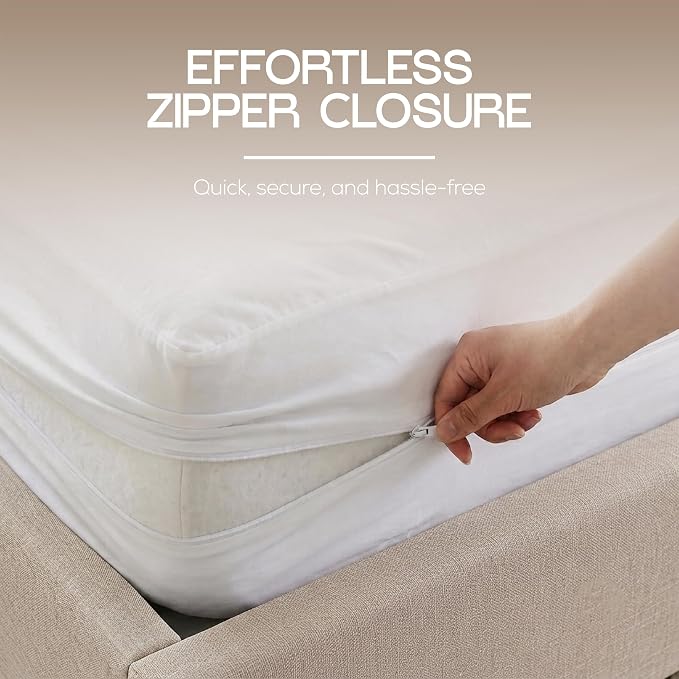 Bulk 10-Pack Full Size Hotel Mattress Encasement 100% Waterproof, 6" Deep | White, Commercial, Resorts, Motels & Institutional Use, Zippered 6-Sided Mattress Protector