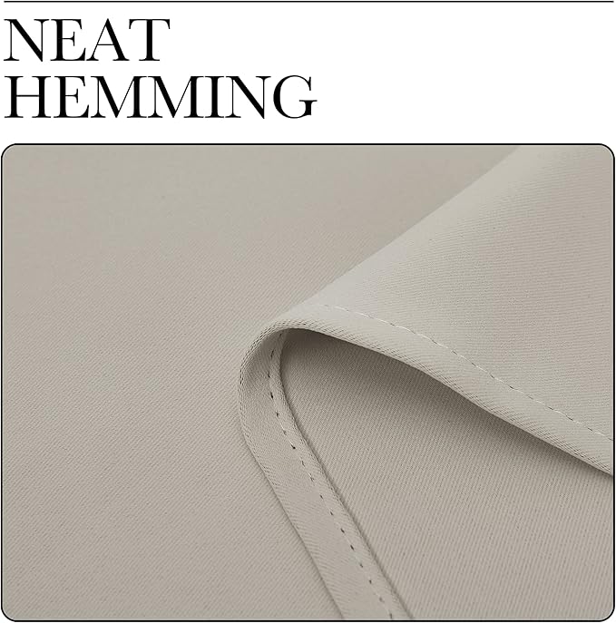 NICETOWN Natural Room Darkening Curtains for Bedroom 55" x 102" 2 Panels | Boho Farmhouse Home Decoration Window Treatment Total Privacy Drape Panels for Living Room, Blackout Noise Reducing Decor