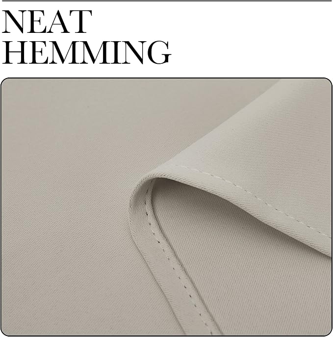 NICETOWN Natural Room Darkening Curtains for Kitchen 42" w x 68" L 2 Panels | Thermal Insulated Grommet Draperies for Laundry Bedroom Living Room, Light Blocking Room Darkening Noise Reducing Decor
