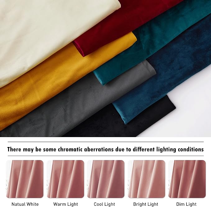 RYB HOME Wild Rose Velvet Curtains 90 inches for Bedroom Living Room | Thermal Insulated, Privacy UV Block, Noise Reducing, Energy Saving, Luxury Window Decor for Dining Room, W52 x L90, 2 Panels