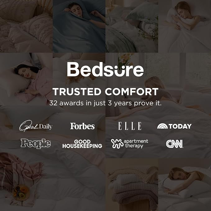 Bedsure Prewashed Duvet Cover Queen, Cotton-Like Bedding Set, Baby Blue | Ultra Soft, Relaxed Texture, Breathable Comfort, Hidden Zipper, 8 Corner Ties, Easy Care, OEKO-TEX Certified, Year-Round Use