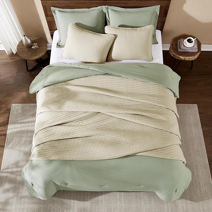 Queen Quilt- Lightweight Bedspreads Beige Queen Size Quilt Bedding Set | Soft Coverlet with 2 Pillow Shams for All Seasons, Suitable for Bed, Couch, 3 Pieces, 90"x94"