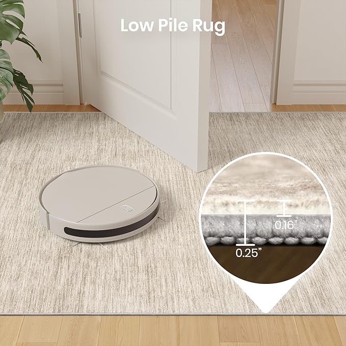 Washable Rugs 5x7, Non Slip Large Area Rugs for Living Room, Brown | Soft Low Pile, Thin & Lighweight Carpet, Folable Stain Resistant Modern Indoor Floor Mat for Bedroom, Dining Room, Home Decor