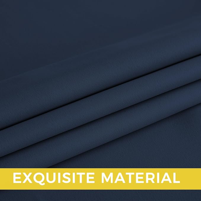 NICETOWN Navy Blue Blackout Draperies Heat Insulated Curtain 95 inch - Extr | a Long Thermal Insulated Shades for Bedroom, Living Room, Yard, Laundry, Pantry, Garage - 1 Pair, W52 x L95