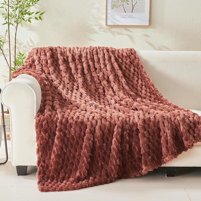NEWCOSPLAY Fleece Clouds Cozy Queen Blanket for Couch, Coffee, 90"x90" | Premium Silky Flannel Blanket, Soft Lightweight Fluffy Throw Blanket for Bed Sofa Decor, Gift for All Season Use