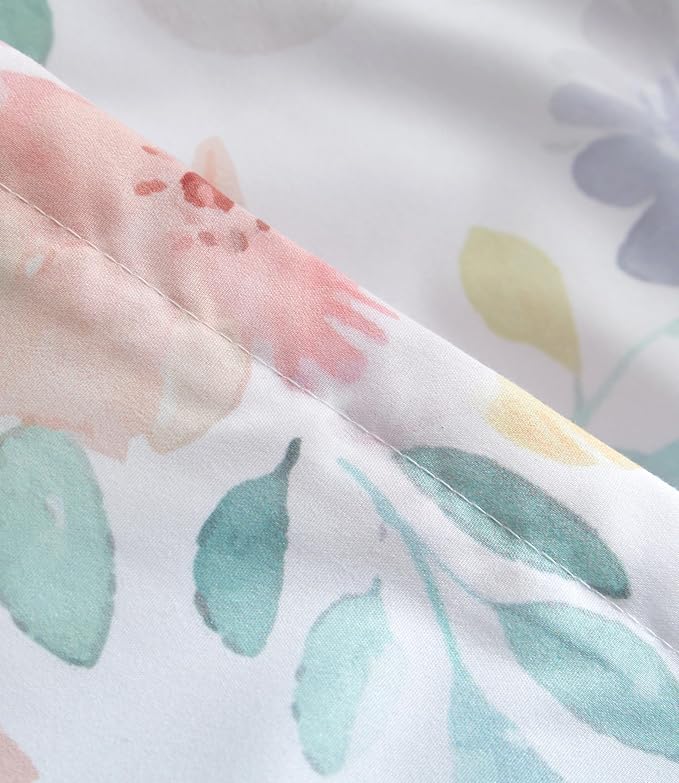 Duvet Cover Queen Size - Floral Duvet Cover - 3 Piece - Blush Rose | Soft Floral Duvet Cover 90 x 90 with 2 Pillow Shams, Zipper Closures & Ties, Floral Bedding for Women, Men, Kids & Teens