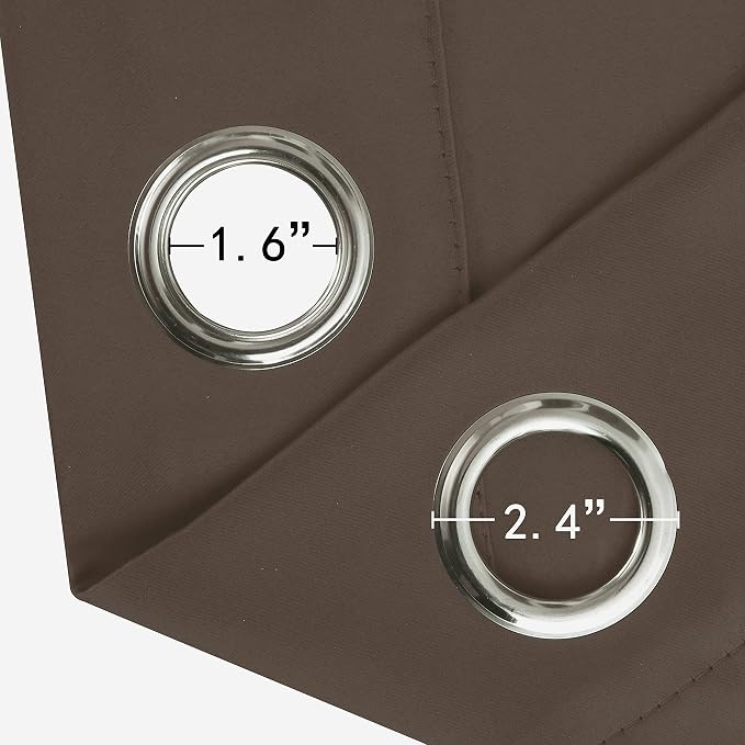 Chocolate Brown Blackout Curtains 40 x 63 Inch Length/Set of 2 Curtain Panels/Thermal Insulated Room Darkening Blackout Curtains for Bedroom