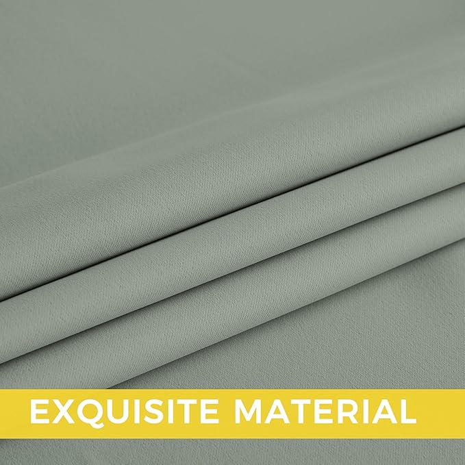 NICETOWN Sage Green Room Darkening Curtains 45 Inches Long 2 Panels for Living Room, Bedroom, Nursery Summer Thermal Insulated Blackout Drapes Grommet Noise Reducing Window Treatment, W40