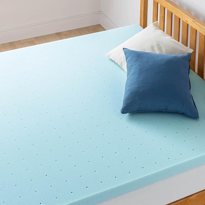 Mellow 2.5 Inch Ventilated Memory Foam Mattress Topper, Cooling Gel Infusion, CertiPUR-US Certified, Dorm Essentials, Full