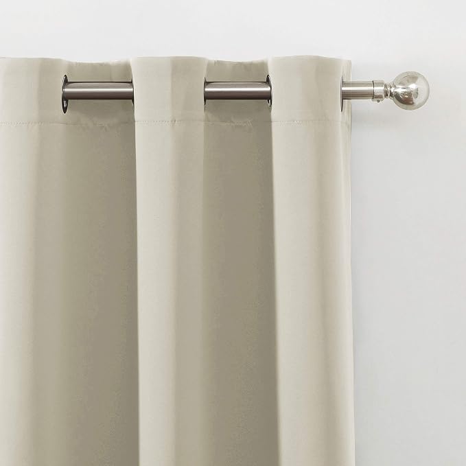 Light Beige Thermal Blackout Curtains/42 x 72 Inch/Set of 2 Panels Room Darkening Curtains for Bedroom