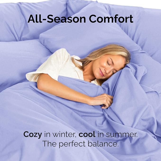 King Flat Sheet - Single Top Flat Sheet Only - Soft & Cooling - Lavender | Hotel Luxury Top Flat Sheet Only, Ultra-Soft, Breathable & Cooling, Fade & Wrinkle Free, Easy-Care, Stain & Shrink Resistant