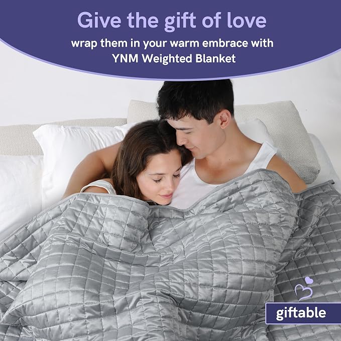 YnM Cooling Weighted Blanket for Adults, 40lbs Heavy Bed Throw Comforter with 100% PE Fabric, Ideal for Hot Sleepers or Summer Days(88x104 Inches for Queen/King Bed, 40 Pounds, Grey)