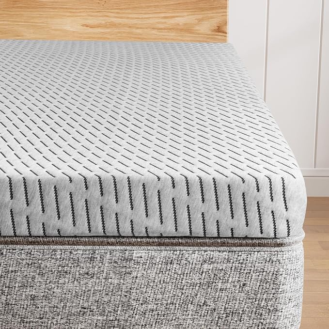 HOMRELEXA Bamboo Mattress Topper Full Size 3 Inch, Cooling Gel & Bamboo Charcoal Memory Foam Mattress Topper for Back Pain Relief, Firm Dual-Layer Foam Bed Pad with Removable Cover