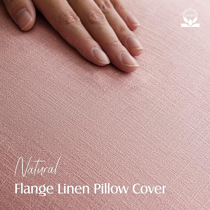 Foindtower Decorative Linen Lumbar Throw Pillow Covers 12x20 Inch Rose Pink | Pack of 2 Boho Farmhouse Pillowcase,Accent Neutral Solid Cushion Covers,Morden Home Decor for Couch Sofa Bedroom Living Room