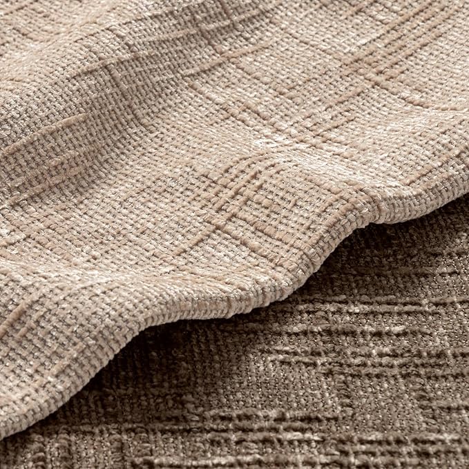 MIULEE Chenille Textured Throw Pillow Covers Oatmeal 18x18 Set of 2 | Slubby Decorative Pillows, Boho Farmhouse Home Decor, Modern Neutral Cushion Covers for Couch Sofa Bed Living Room