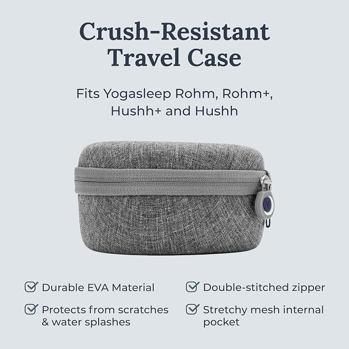 Yogasleep Crush-Resistant Travel Case for Hushh & Rohm White Noise Sound Machines, Provides Protection While Traveling, Double Stitch Zipper, Protection from Scratches & Water Splashes