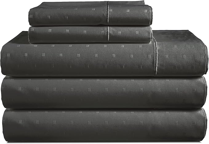 LANE LINEN 100% Egyptian Cotton Split King Sheets Sateen Weave - Charcoal | Split King Sheets Sets For Adjustable Bed - 5-Piece Set, For A Luxurious Night's Sleep, For A Silky Hotel-Style Bed