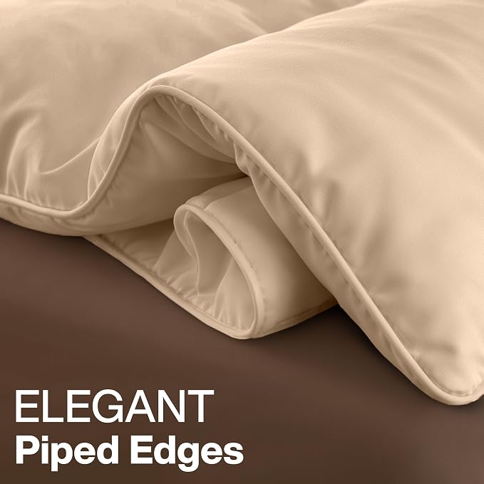 Utopia Bedding Twin Comforter, Duvet Insert, Beige, 64 x 88 Inches | Soft and Fluffy Down Alternative Bed Comforter, All Season, Breathable, Corner Tabs, Box Stitched, Durable, Machine Washable