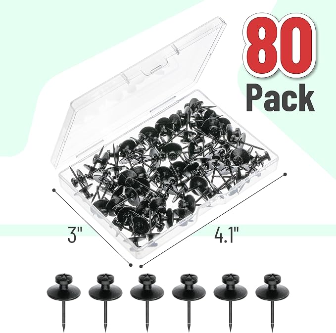 Mr. Pen- Double Headed Picture Hanging Nails, 80 Pack, Black, Picture Nails | Tacks for Wall Hangings, Wall Pins for Hanging, Wall Nails for Hanging, Thumb Tacks for Wall Hanging, Picture Hangers