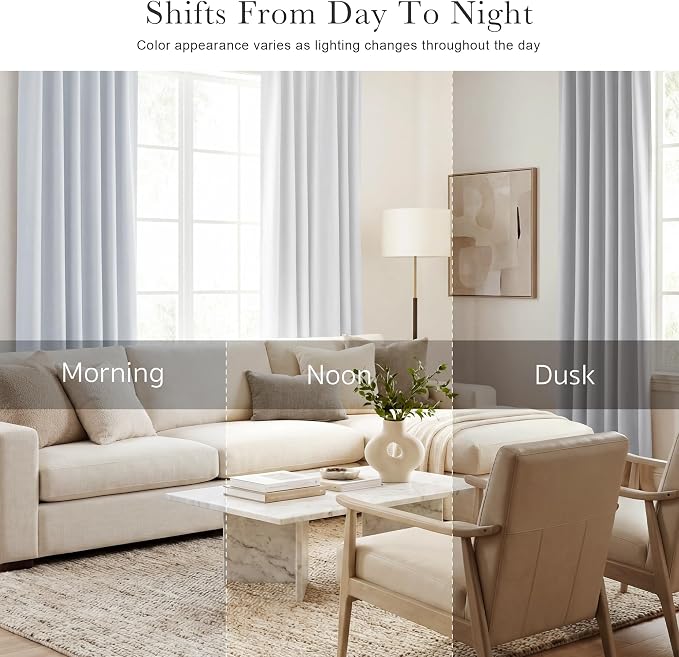 PONY DANCE Blackout Curtains for Bedroom 90 inches Long 2 Panels Set, Thermal Insulated Rod Pocket Black Out Window Drapes, Noise Reducing Window Treatment for Living Room(W52 x L90 inch, White)