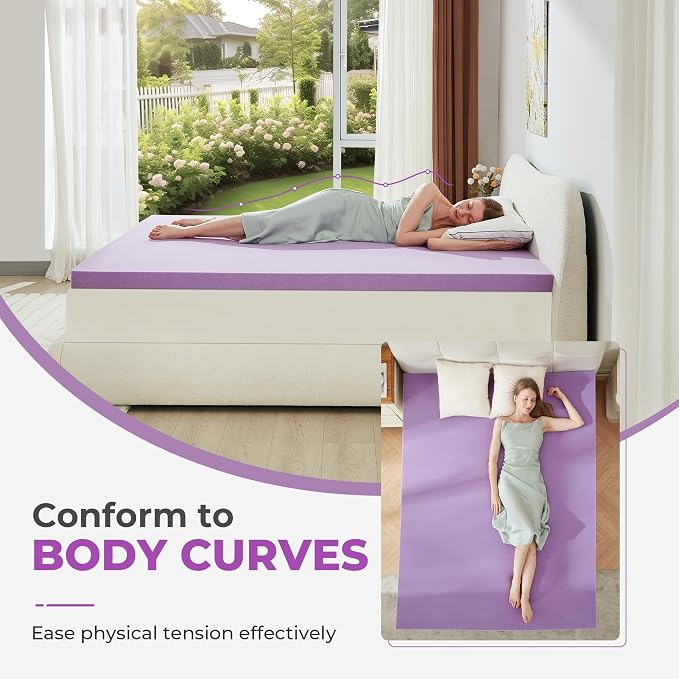 BDEUS 1.5 Inch Gel Memory Foam Mattress Topper Ventilated Soft Mattress Pad, Bed Topper, CertiPUR-US Certified, King Size