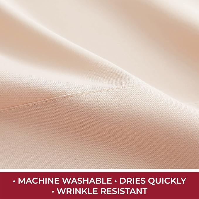 Mellanni Iconic 4-Piece, Ultra Soft Sheet Set (RV/Short Queen, Beige) | 10M+ Sleepers. Lab-tested: Sleeps Cool, Stays Bright, Strong, Smooth. Good Housekeeping Best Bedding, 7 yrs running.