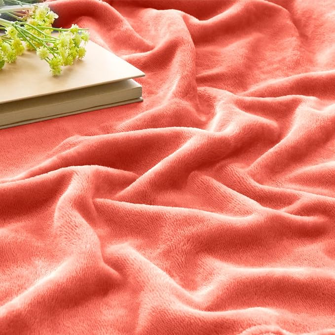 BEDELITE Fleece Blanket Soft Plush Twin Size Blanket Coral Red 60"x80" | Ultra Soft Fleece, Plush Microfiber, Lightweight Warmth, All Season Comfort, Fade Resistant, Machine Washable, Couch Sofa Bed