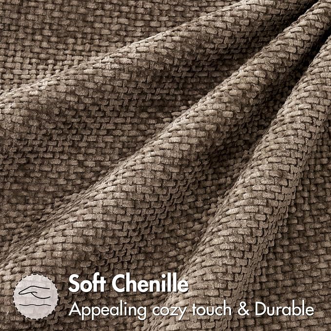 MIULEE Decorative Couch Throw Pillow Covers 20x20 Inch Brown 2 Pack | Modern Boho Accent, Soft Chenille Pillow Covers, Farmhouse Cushion Cases for Home Decor Bed Sofa Living Room