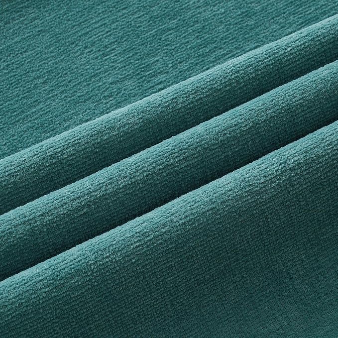 MIULEE Teal Chenille Couch Euro Throw Pillow Covers, 22x22 | Set of 2, Soft Coastal Home Decor, Modern Farmhouse Decorative Pillowcases for Sofa Living Room Bed