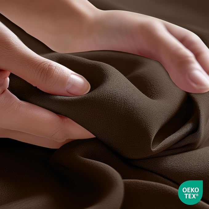 Queen Size Flat Sheet Only, Ultra Soft & Breathable Hotel Sheets, Brown | Hotel Bedding, Cooling Comfort, Smooth Feel, Wrinkle & Fade Resistant, Easy Care, Long-Lasting, Machine Washable, OEKO-TEX