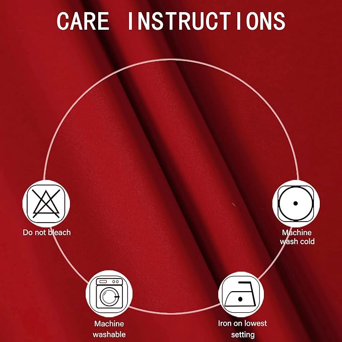 Bright Red Blackout Curtains 66 x 63 Inch Length/Set of 2 Curtain Panels/Thermal Insulated Room Darkening Blackout Curtains for Bedroom